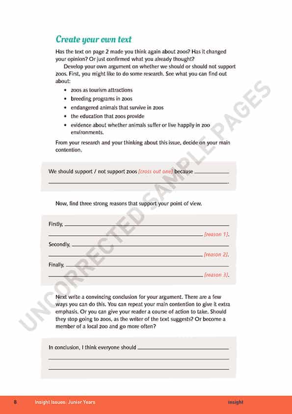 Insight Issues Junior Years (Y7- 8)