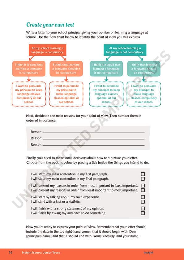 Insight Issues Junior Years (Y7- 8)