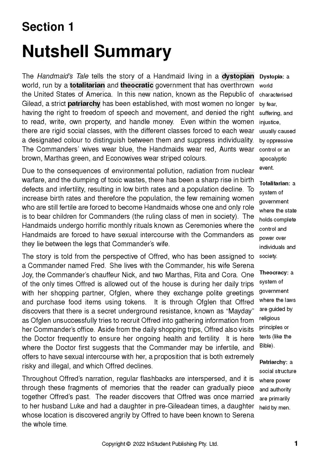 The Handmaid's Tale - ATAR Notes