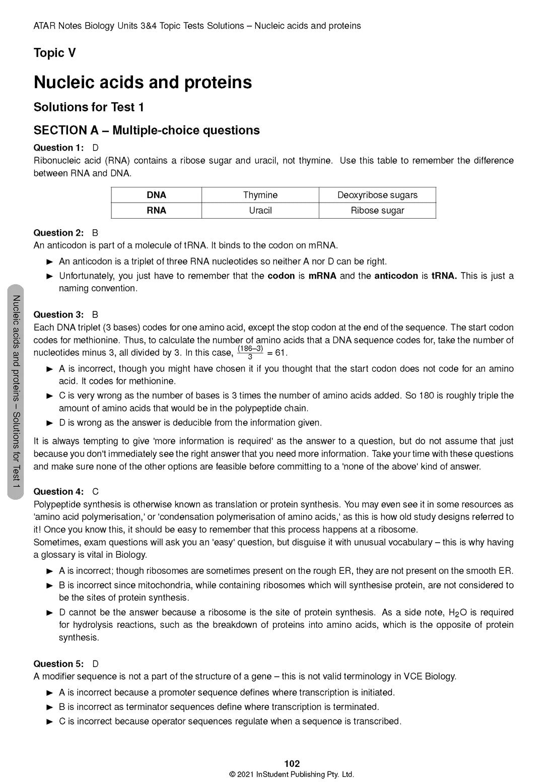 Atar Notes VCE Biology Units 3&4 Topic Test