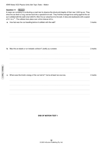 ATAR Notes VCE Physics 3&4 Topic Tests