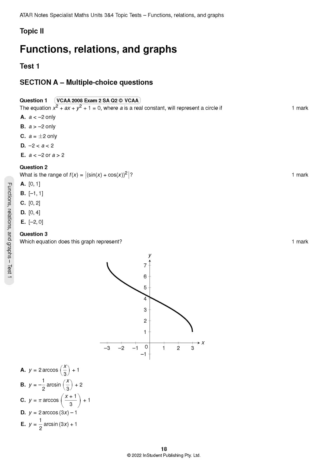 Atar Notes VCE Specialist Maths Units 3&4 Topic Test