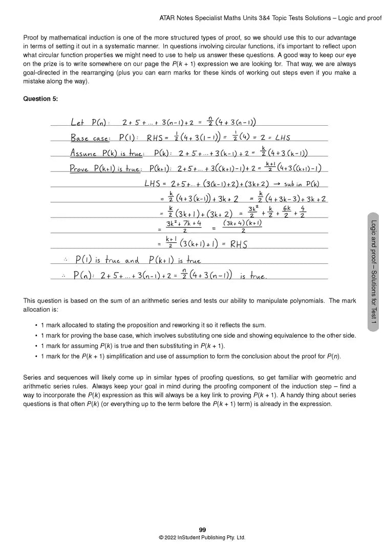 Atar Notes VCE Specialist Maths Units 3&4 Topic Test
