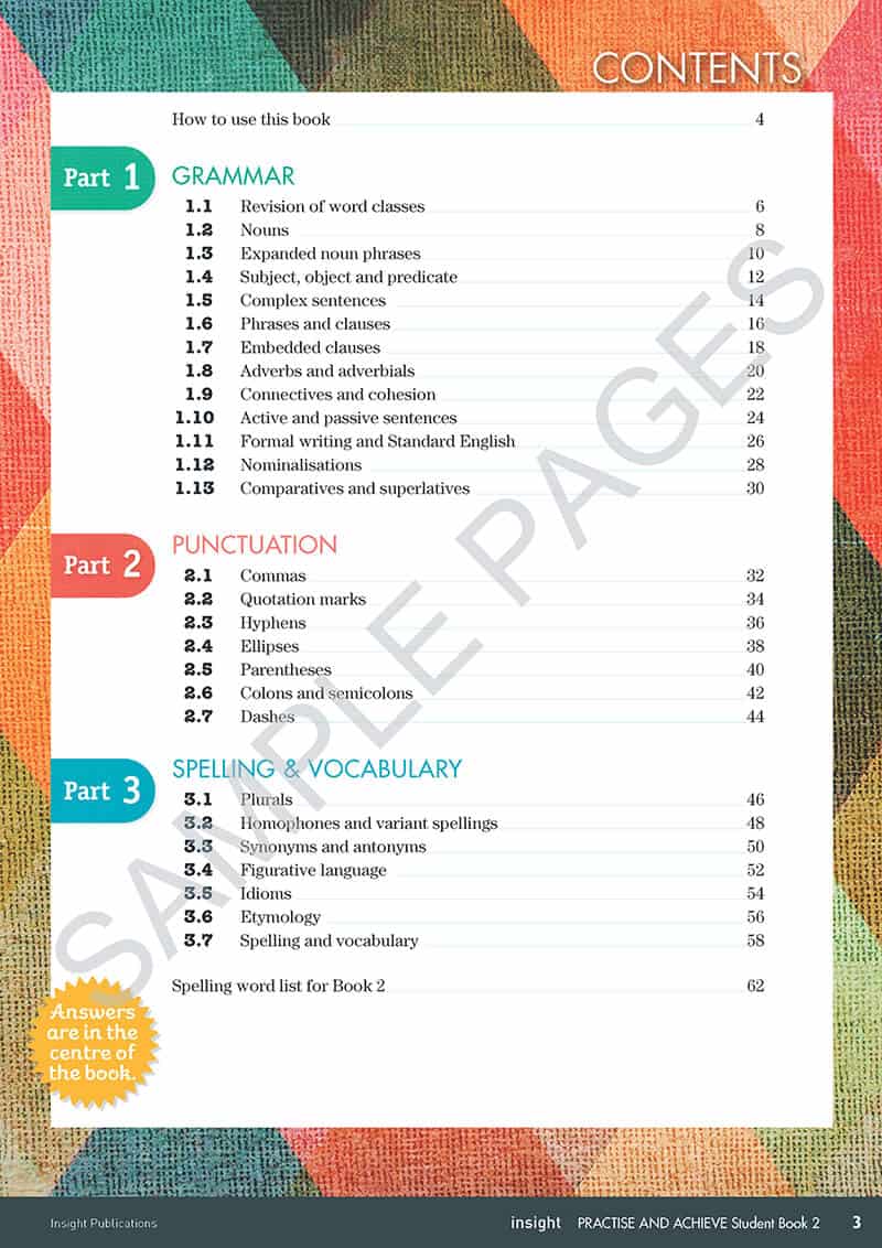Practice & Achieve Students Book 2 - ( Grammar, Punctuation, Spelling, Vocabulary )