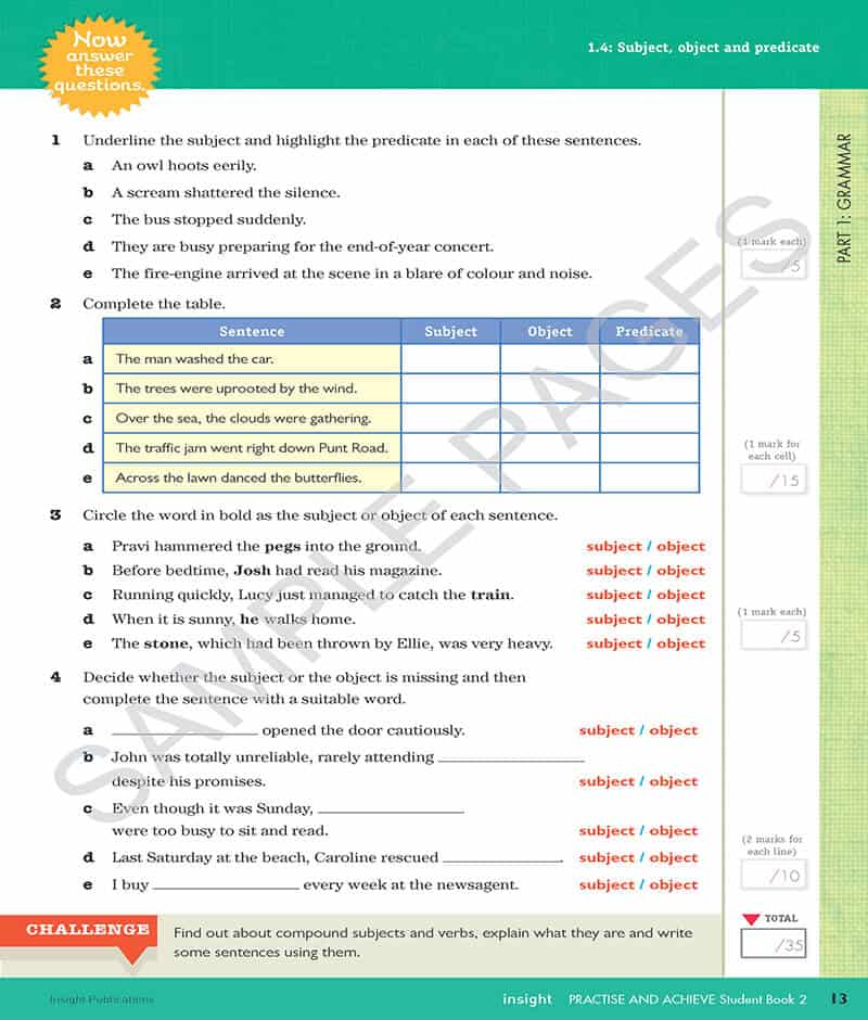 Practice & Achieve Students Book 2 - ( Grammar, Punctuation, Spelling, Vocabulary )