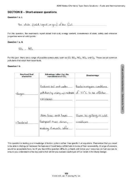 ATAR Notes VCE Chemistry Units 3&4 Topic Test