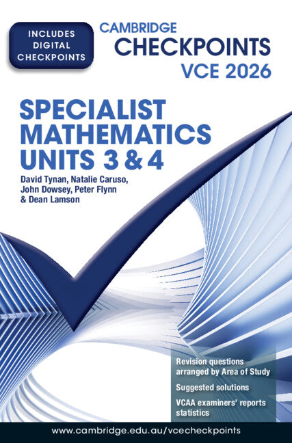Cambridge Checkpoints VCE Specialist Mathematics Units 3&4 2026 Digital Code