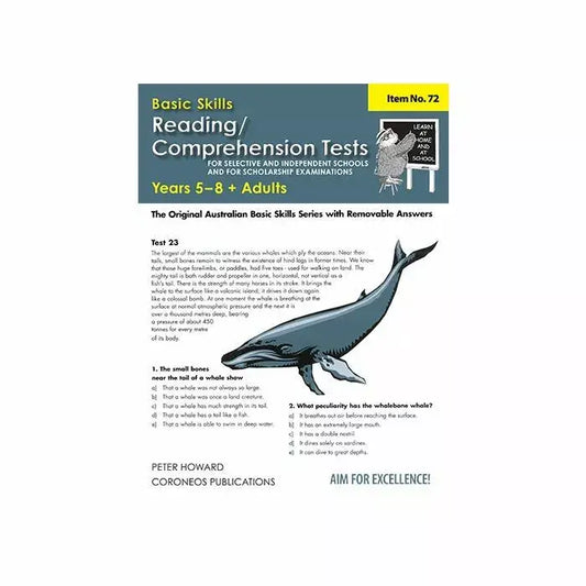 Reading/Comprehension Tests for Selective Schools Scholarship Exams Years 5-8