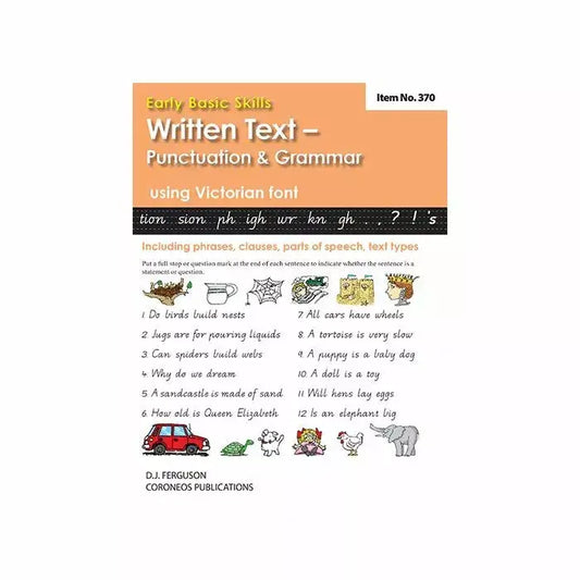 Early Basic Skills Written Text - Punctuation & Grammar - using Victorian font