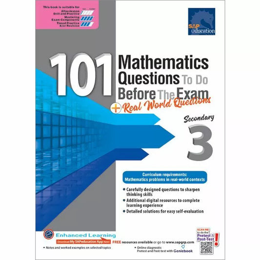 101 Maths Questions To Do Before the Exam + Real World Questions Secondary 3