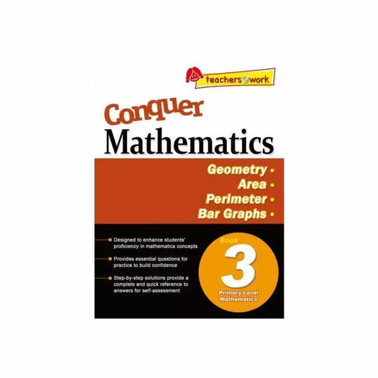 Conquer Mathematics Book 3 - Geometry, Area, Perimeter, Bar Graphs