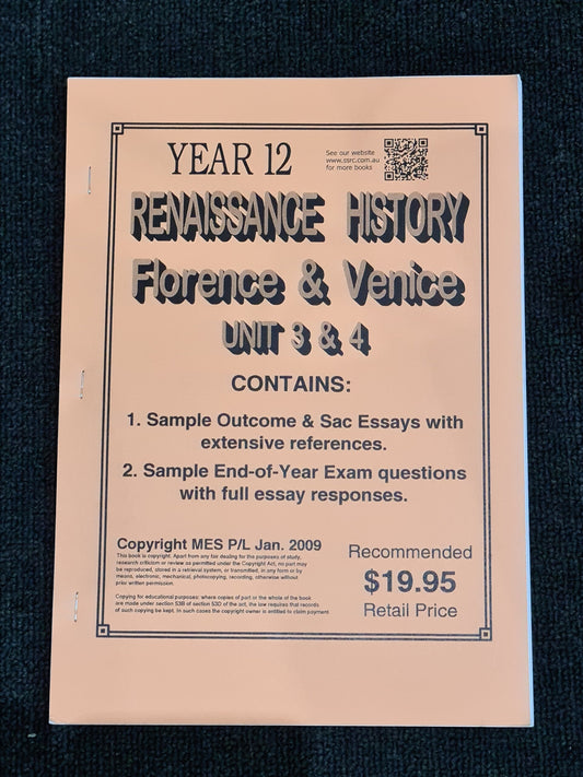 RENAISSANCE HISTORY (FLORENCE & VENICE) (SSRC)