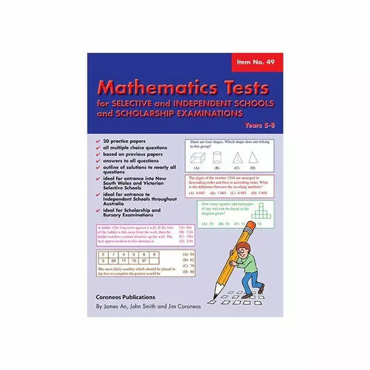 Maths Tests for Selective Schools Scholarship Exams Years 5-8
