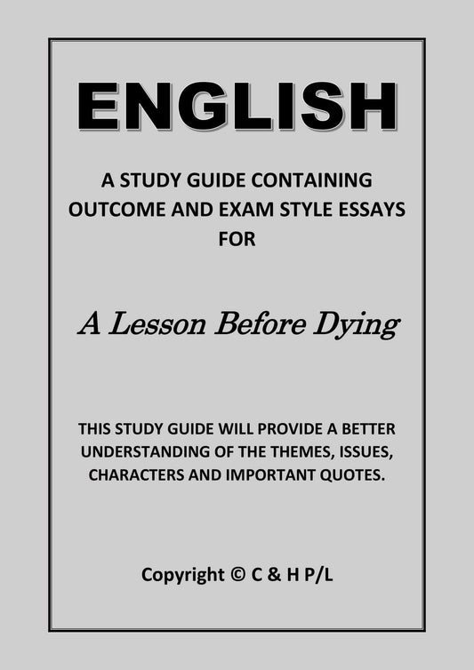 A LESSON BEFORE DYING (SSRC)