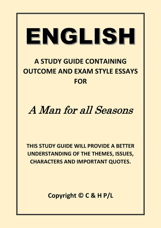 A MAN FOR ALL SEASONS (SSRC)