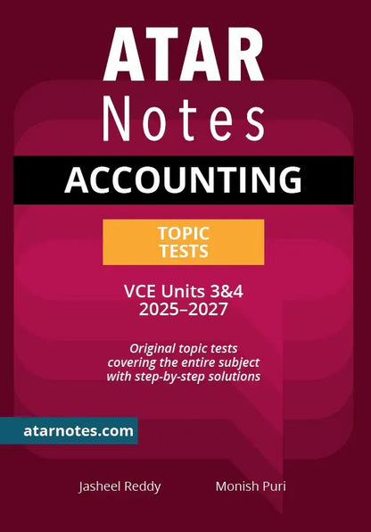 ATAR Notes Accounting Units 3 & 4 Topic test
