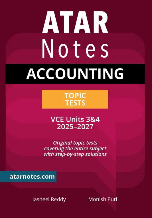 ATAR Notes Accounting Units 3 & 4 Topic test