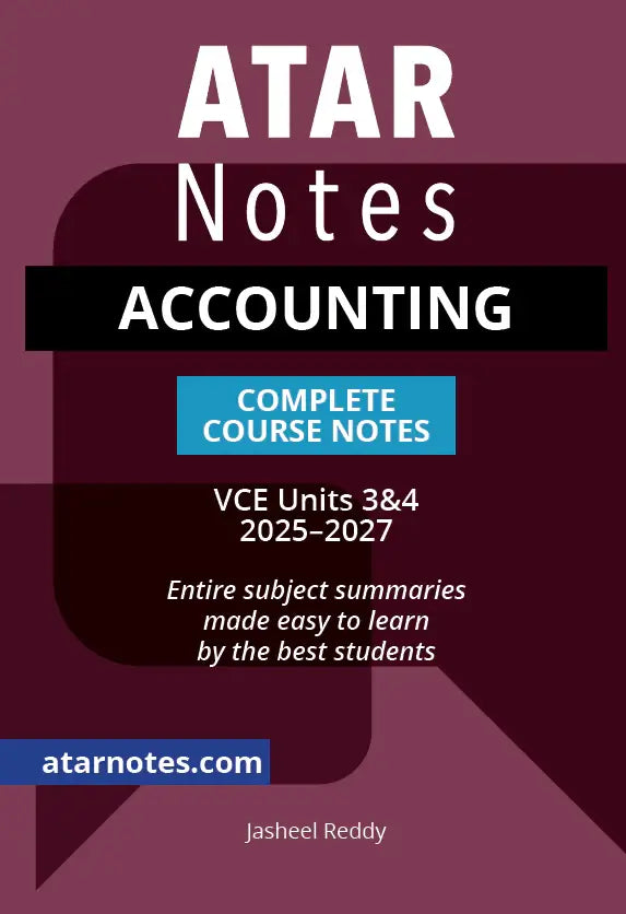 Atar Notes VCE Accounting Units 3&4 Notes – StudentSuccessResourceCentre
