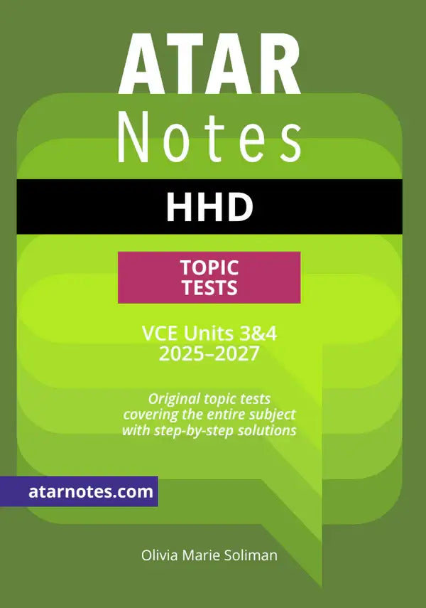 ATAR Notes Health and Human Development Units 3&4 Topic Test