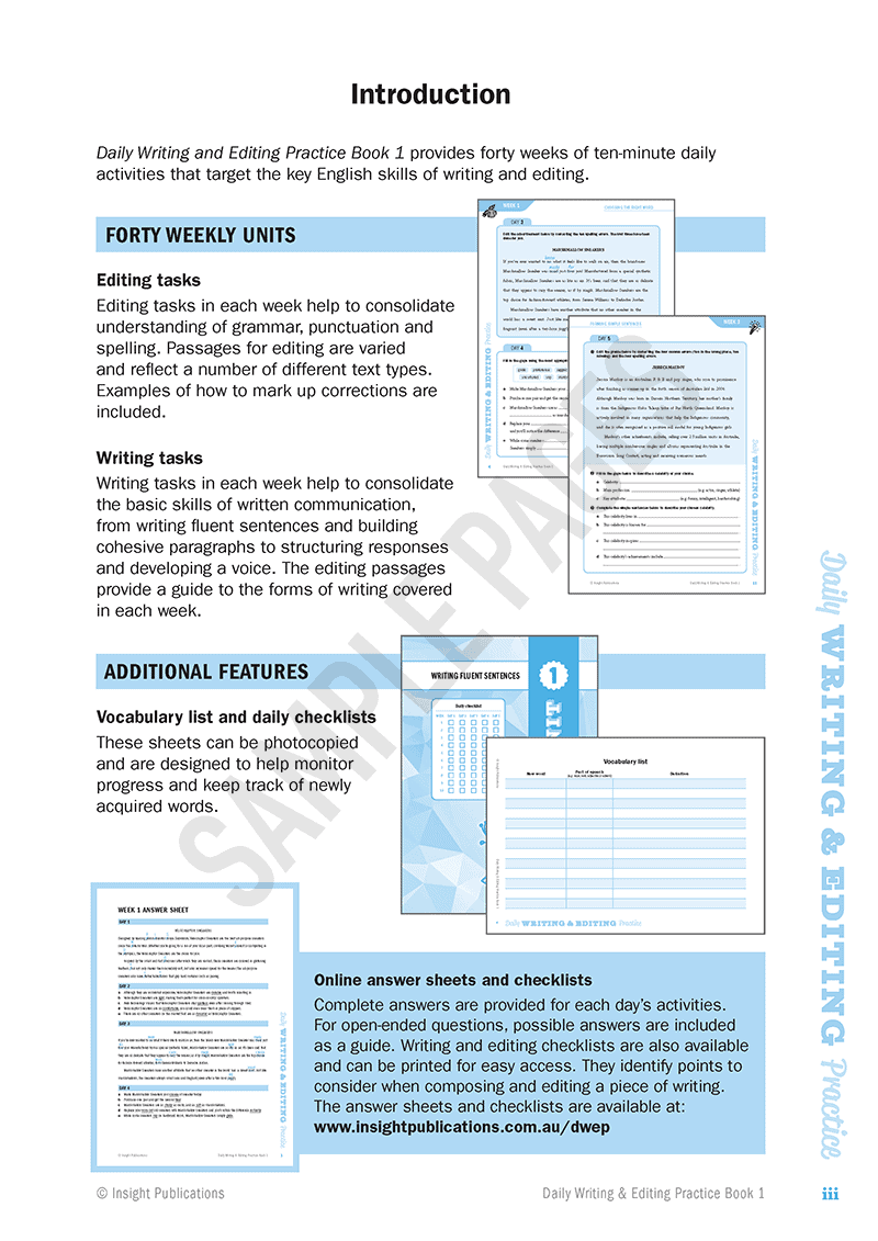 Daily Writing & Editing practice Book 1