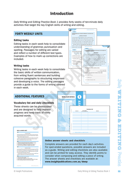 Daily Writing & Editing practice Book 1