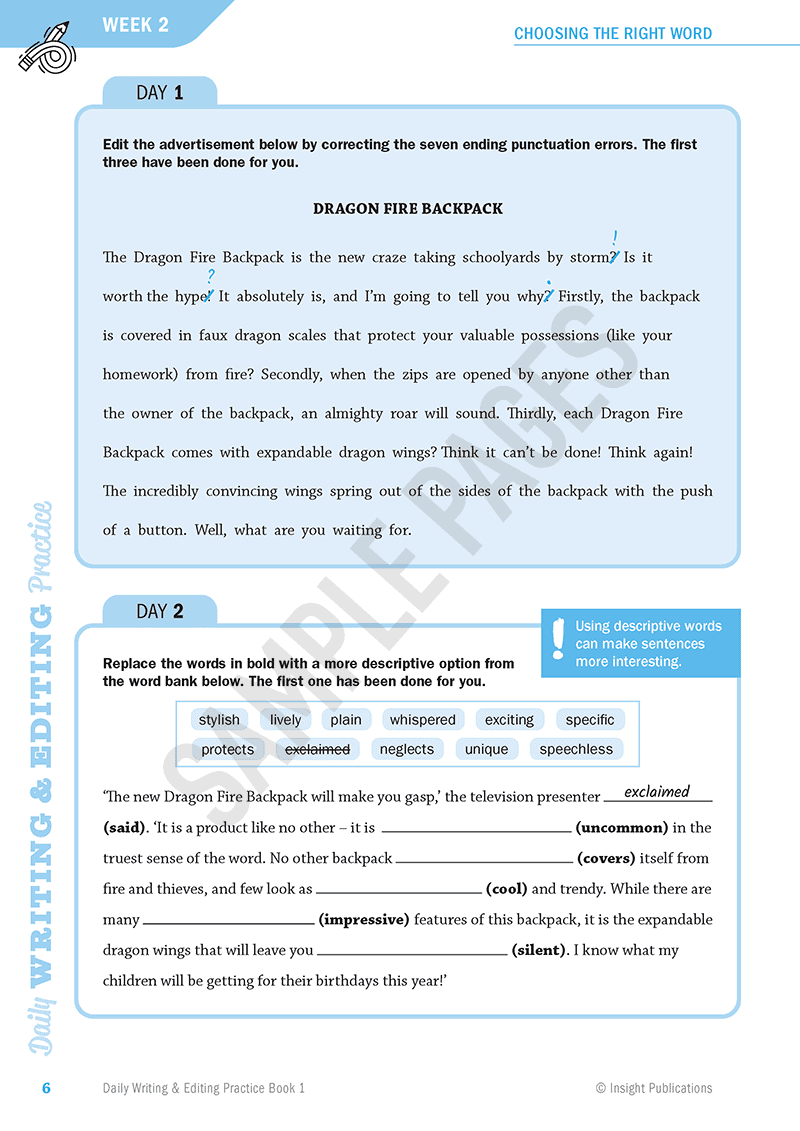 Daily Writing & Editing practice Book 1