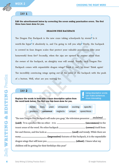 Daily Writing & Editing practice Book 1