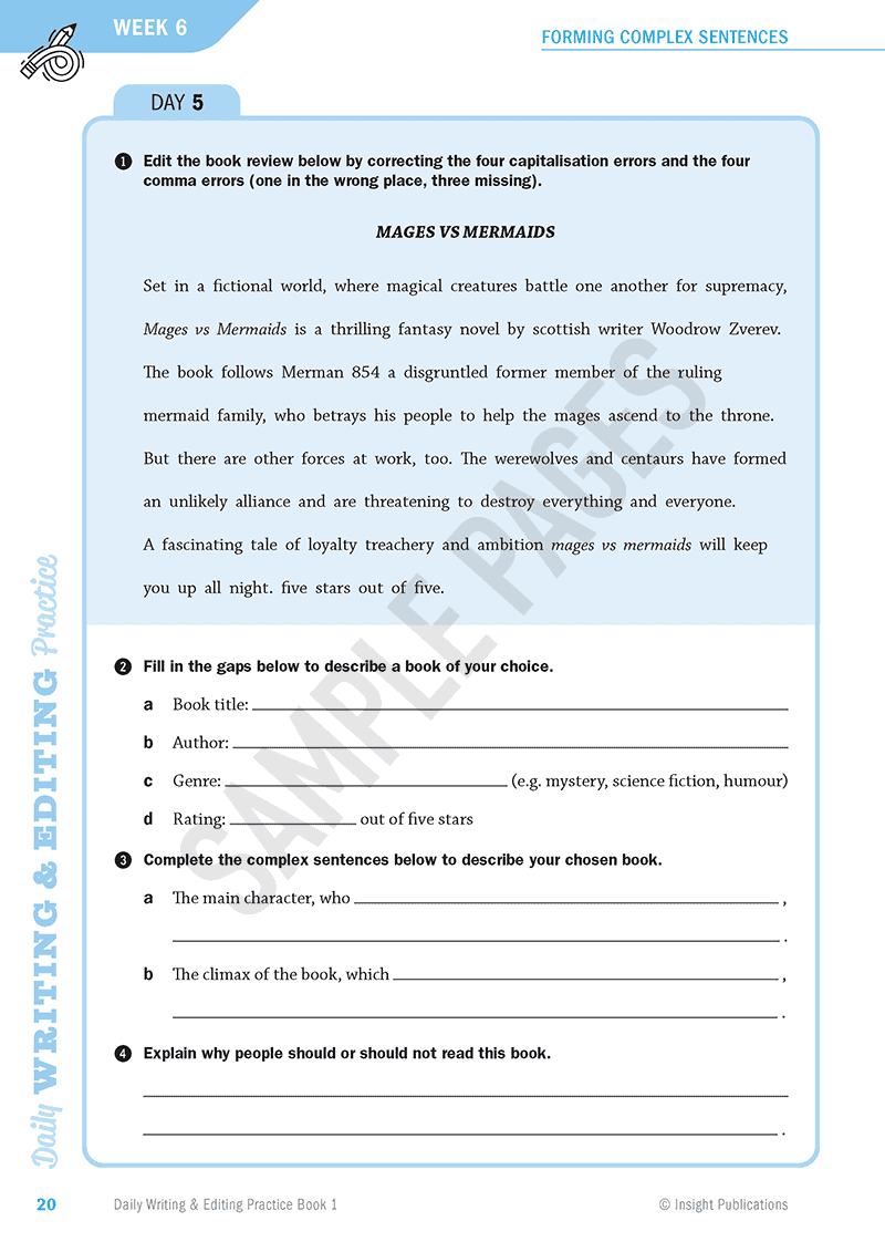 Daily Writing & Editing practice Book 1