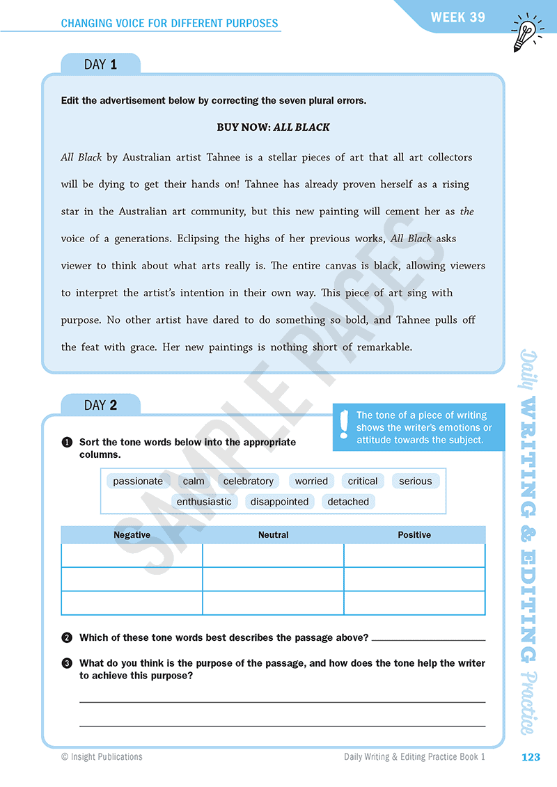 Daily Writing & Editing practice Book 1