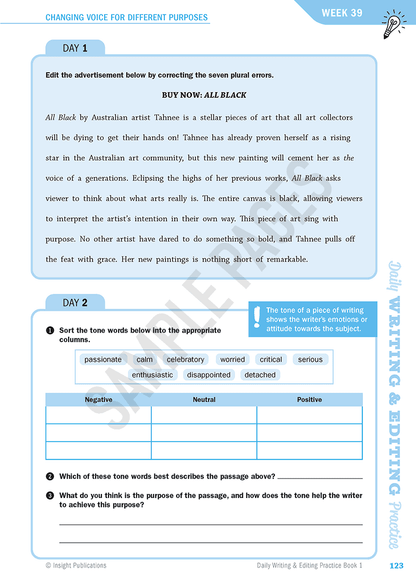 Daily Writing & Editing practice Book 1