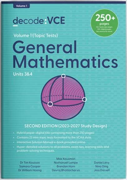 Decode VCE General Mathematics Units 3/4 Volume 1 Topic Tests