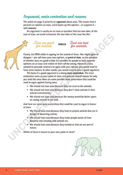 Insight Issues Junior Years (Y7- 8)