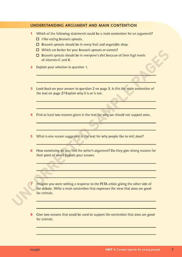 Insight Issues Junior Years (Y7- 8)