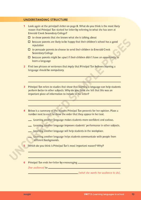 Insight Issues Junior Years (Y7- 8)