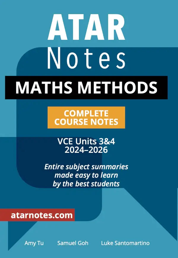 Visual Maths Notes Atar Notes VCE Maths Methods Units 3&4 Complete Course Notes – Student ...