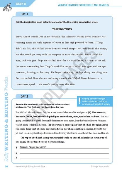 Daily Writing & Editing practice Book 1