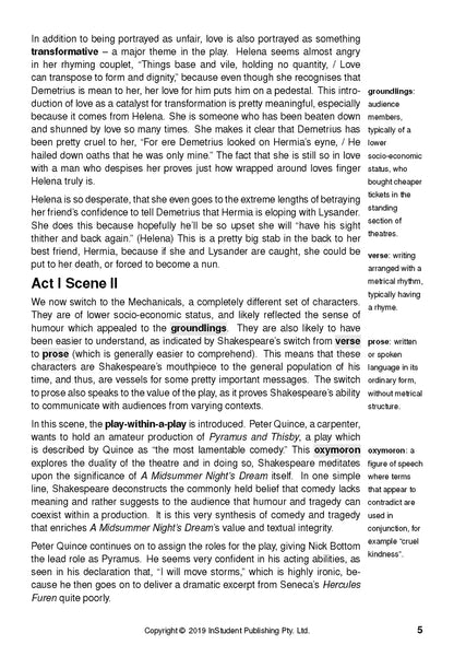 A Midsummer Night's Dream - ATAR Notes