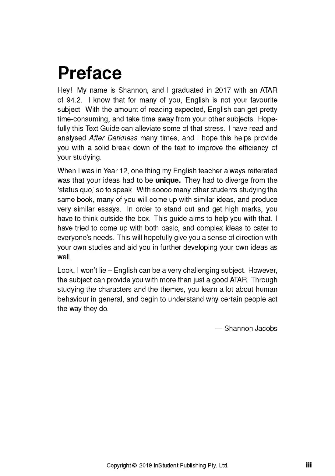 After Darkness - ATAR Notes