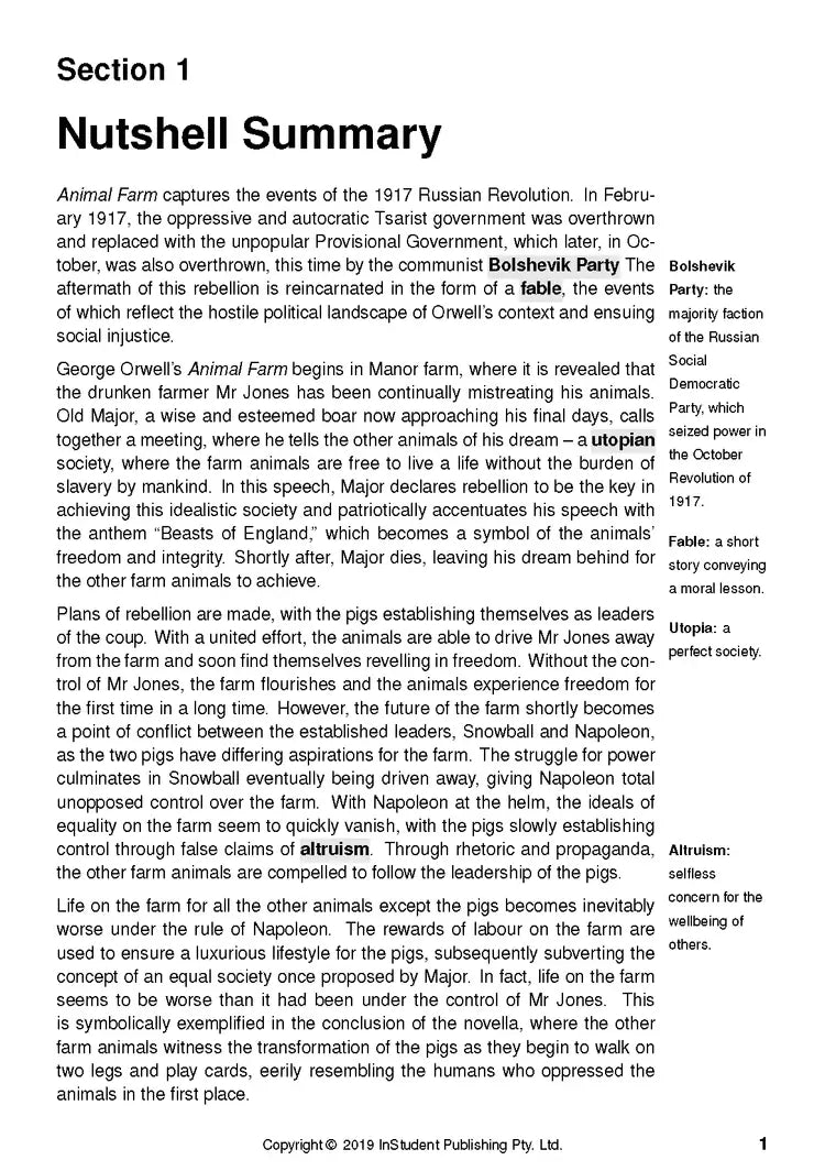 Animal Farm - ATAR Notes