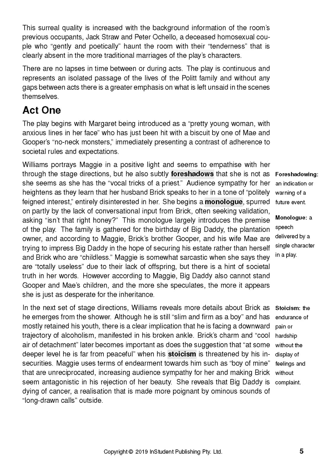 Cat on a Hot Tin Roof Text Guide