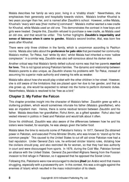 I Am Malala - ATAR Notes