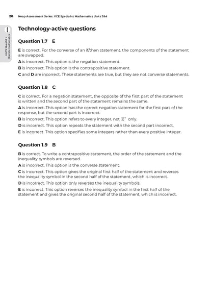 Neap Assessment series: Specialist Maths Units 3&4 (New)