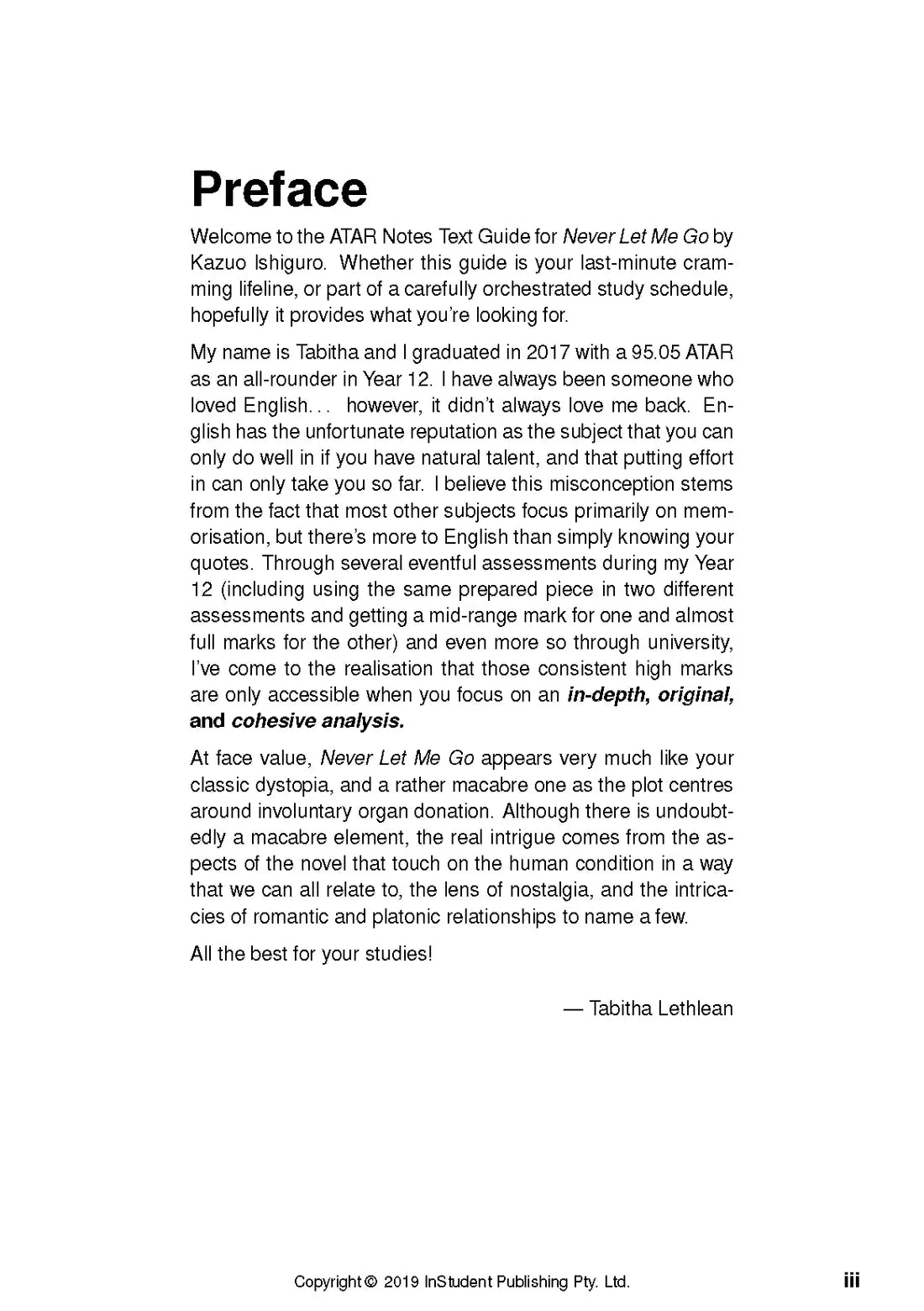 Never Let Me Go - ATAR Notes