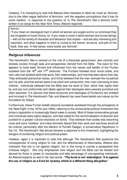 The Handmaid's Tale  - ATAR Notes