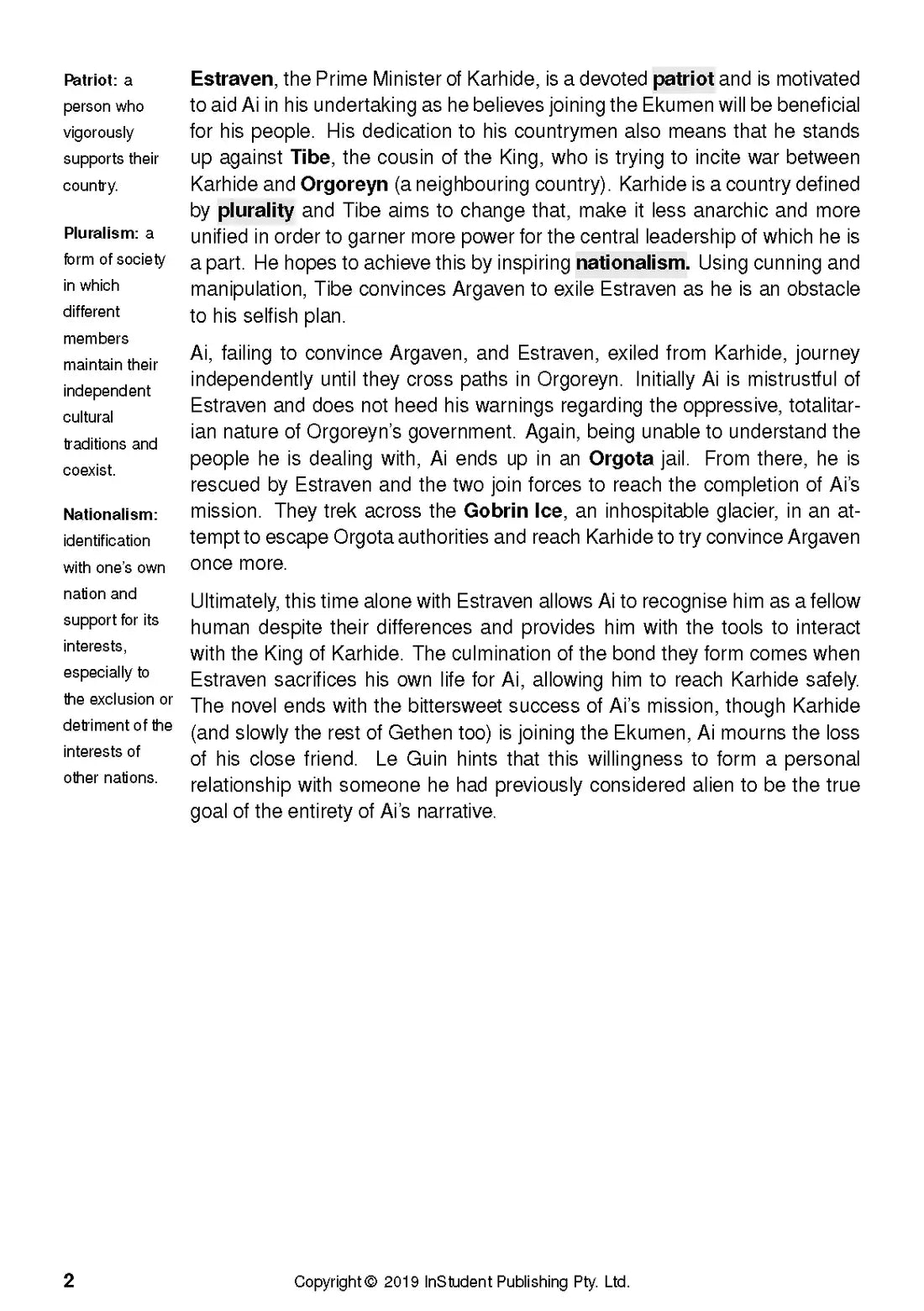 The Left Hand of Darkness - ATAR Notes
