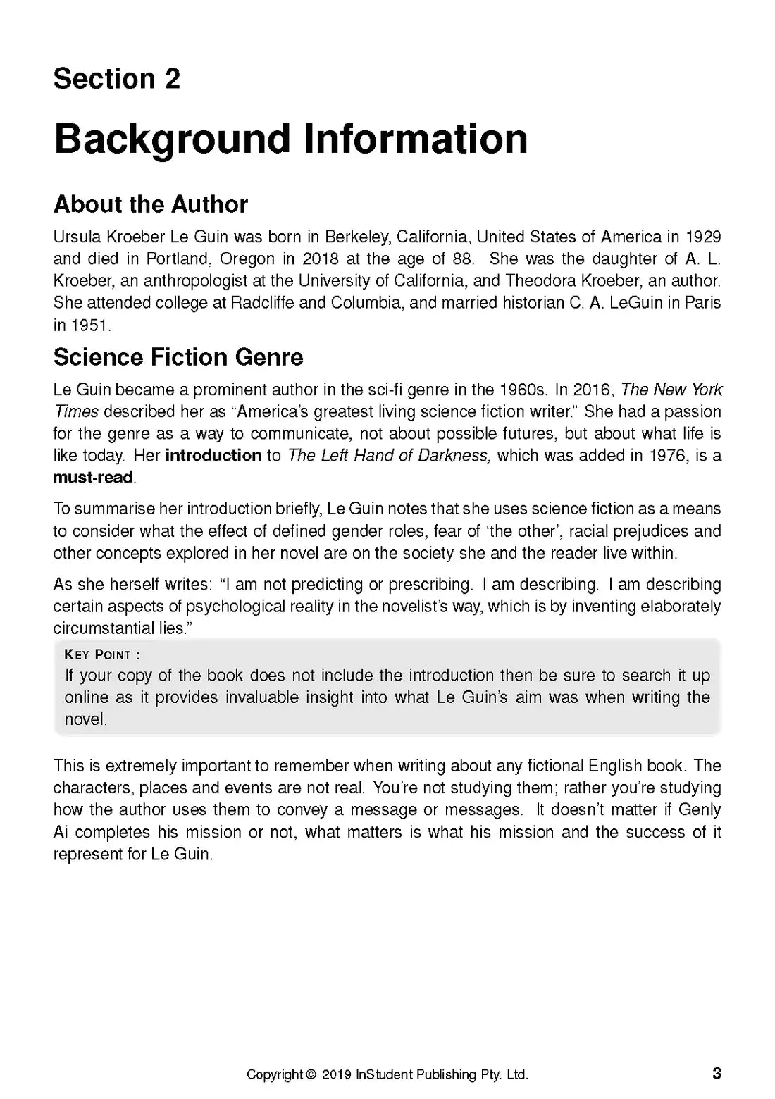 The Left Hand of Darkness - ATAR Notes