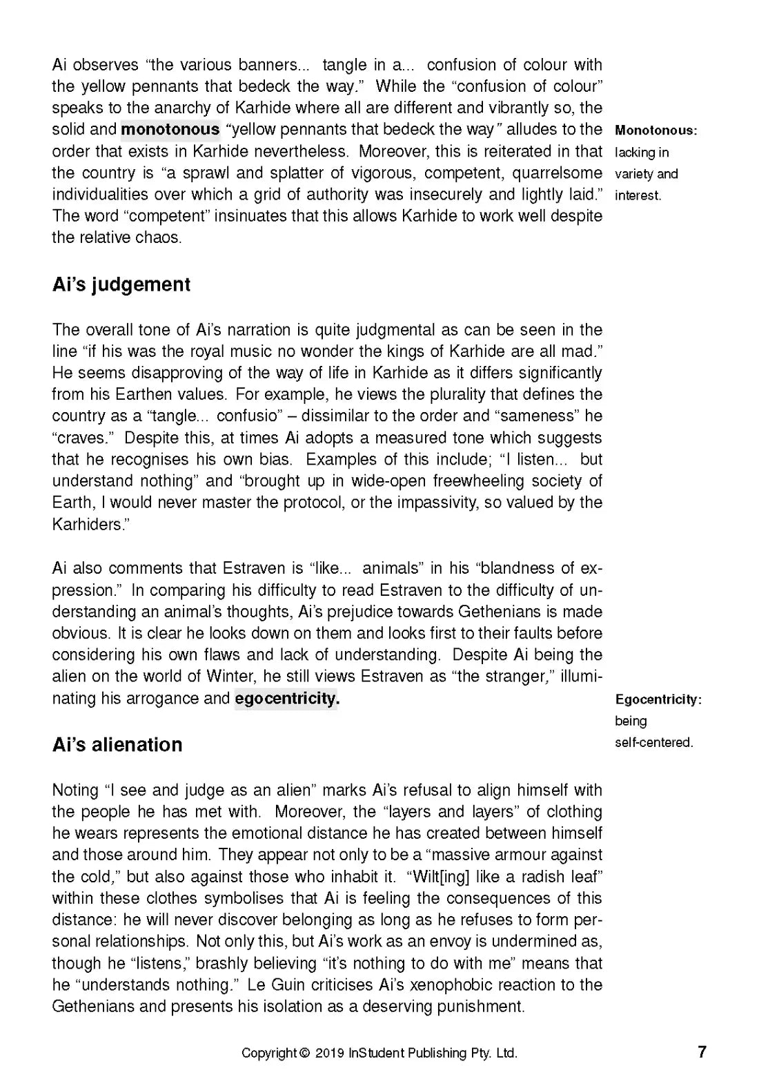 The Left Hand of Darkness - ATAR Notes