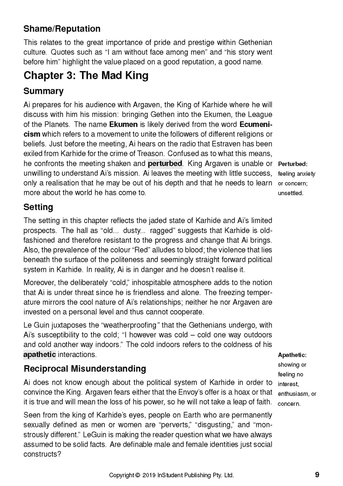 The Left Hand of Darkness - ATAR Notes