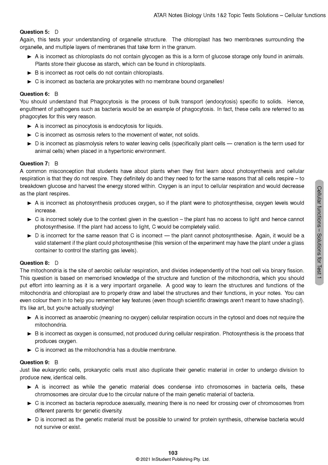 Atar Notes VCE Biology Units 1&2 Topic Test