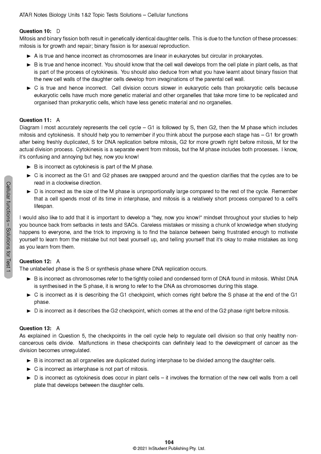 Atar Notes VCE Biology Units 1&2 Topic Test